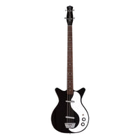 Front view of Danelectro '59DC Long-Scale Bass Guitar Black on white background