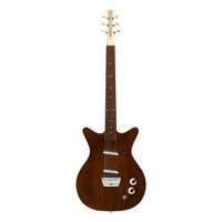Front view of Danelectro '59 Divine Electric Guitar Dark Walnut on white background