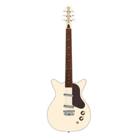 Front view of Danelectro '59 Divine Electric Guitar Fresh Cream on white background