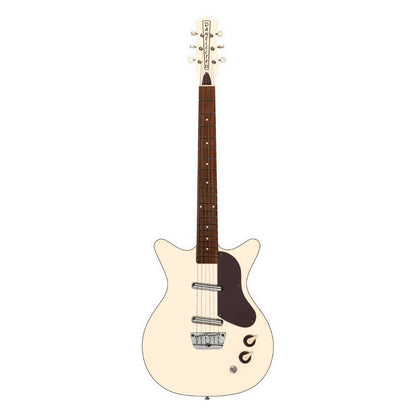 Front view of Danelectro '59 Divine Electric Guitar Fresh Cream on white background