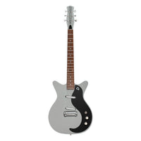 Front view of Danelectro '59M NOS+ Electric Guitar Ice Gray on white background