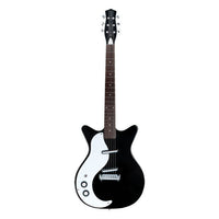 Front view of Danelectro '59M NOS+ Electric Guitar Lefty Black on white background