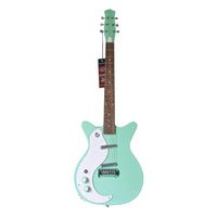 Front view of Danelectro '59M NOS+ Electric Guitar Lefty Seafoam Green on white background
