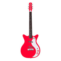 Front view of Danelectro '59M NOS+ Electric Guitar Red on white background