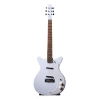 Front view of Danelectro '59M NOS+ Electric Guitar White on white background