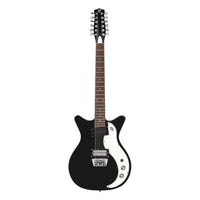 Front view of Danelectro '59X12 Electric Guitar Black on white background