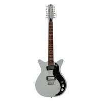 Front view of Danelectro '59X12 Electric Guitar Ice Gray on white background