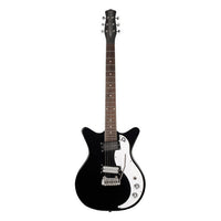 Front view of Danelectro '59XT Electric Guitar Black on white background