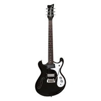 Front view of Danelectro '66T Electric Guitar Black on white background
