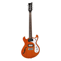 Front view of Danelectro '66T Electric Guitar Transparent Orange on white background