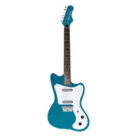 Front view of Danelectro '67 Electric Guitar Aqua on white background