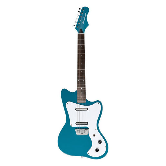 Front view of Danelectro '67 Electric Guitar Aqua on white background