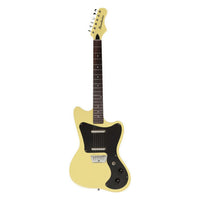 Front view of Danelectro '67 Electric Guitar Yellow on white background