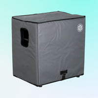 Angled view of Darkglass 410N Bass Cabinet Cover on blue background