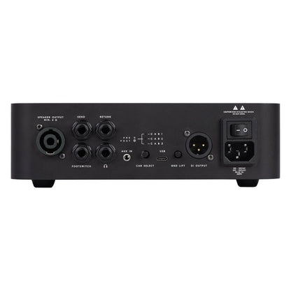 Rear view of Darkglass Microtubes 500v2 Bass Amplifier Head Black on white background