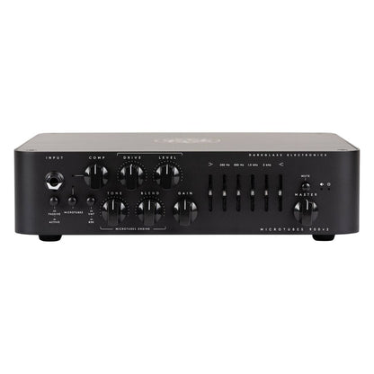 Front view of Darkglass Microtubes 900v2 Bass Amplifier Head on white background