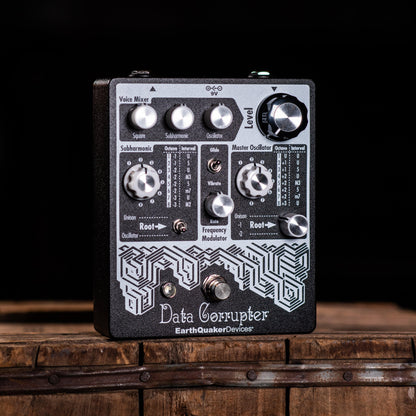 EarthQuaker Devices Data Corrupter Pedal On a Wooden Table