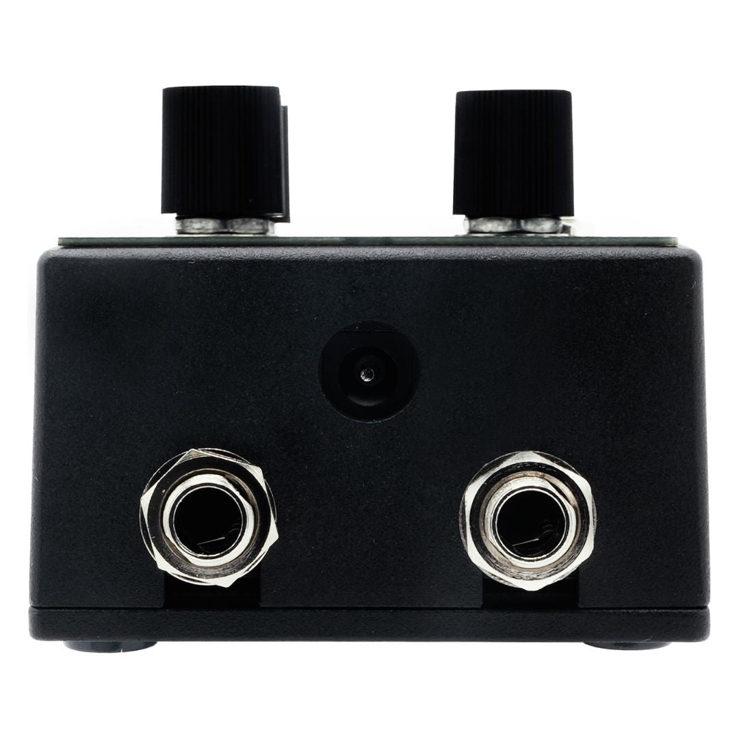 Top jacks view of Death By Audio Dream Station Reverb Pedal on white background