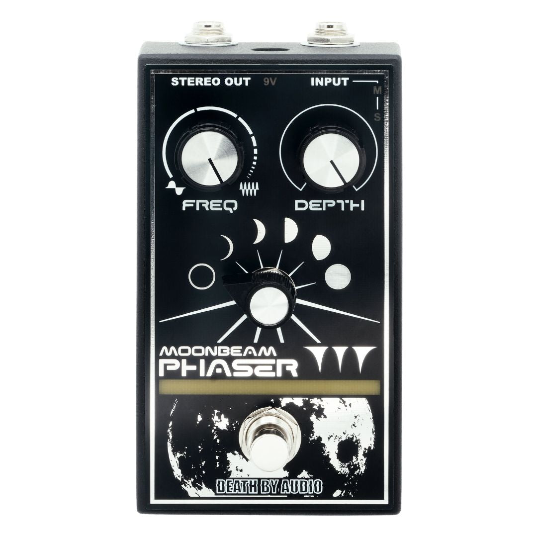 Front view of Death By Audio Moonbeam Phaser Pedal on white background