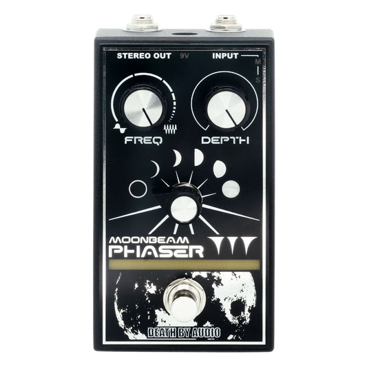 Front view of Death By Audio Moonbeam Phaser Pedal on white background
