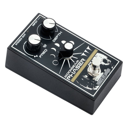 Angled view of Death By Audio Moonbeam Phaser Pedal on white background