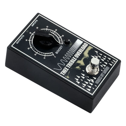 Angled view of Death By Audio Thee Treble Overload Pedal on white background