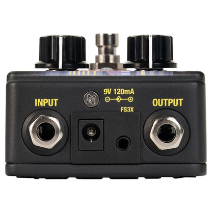 Top ports view of DigiTech DOD Drag Pedal on white background