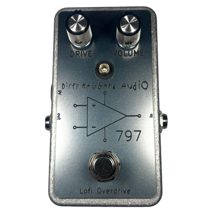 Front view of Dirty Haggard 797 Pedal Silver on white background