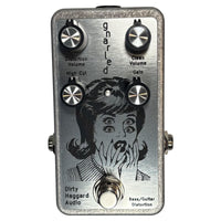 Front view of Dirty Haggard Gnarled Pedal Silver on white background