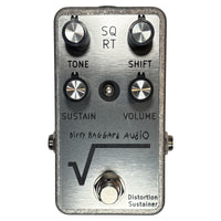 Front view of Dirty Haggard SQRT Pedal Silver on white background