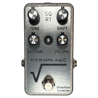 Front view of Dirty Haggard SQRT Pedal Silver on white background