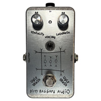 Front view of Dirty Haggard Ugly Trash Pedal Silver on white background