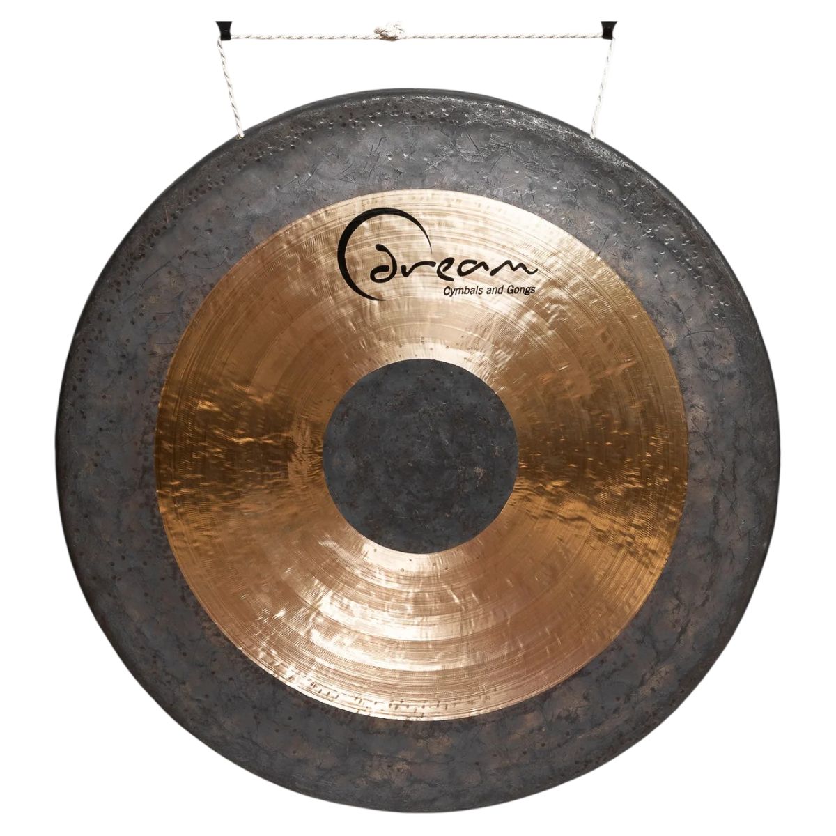 Front view of Dream Cymbals CHAU52 Black Dot Chau 52" Gong on white background