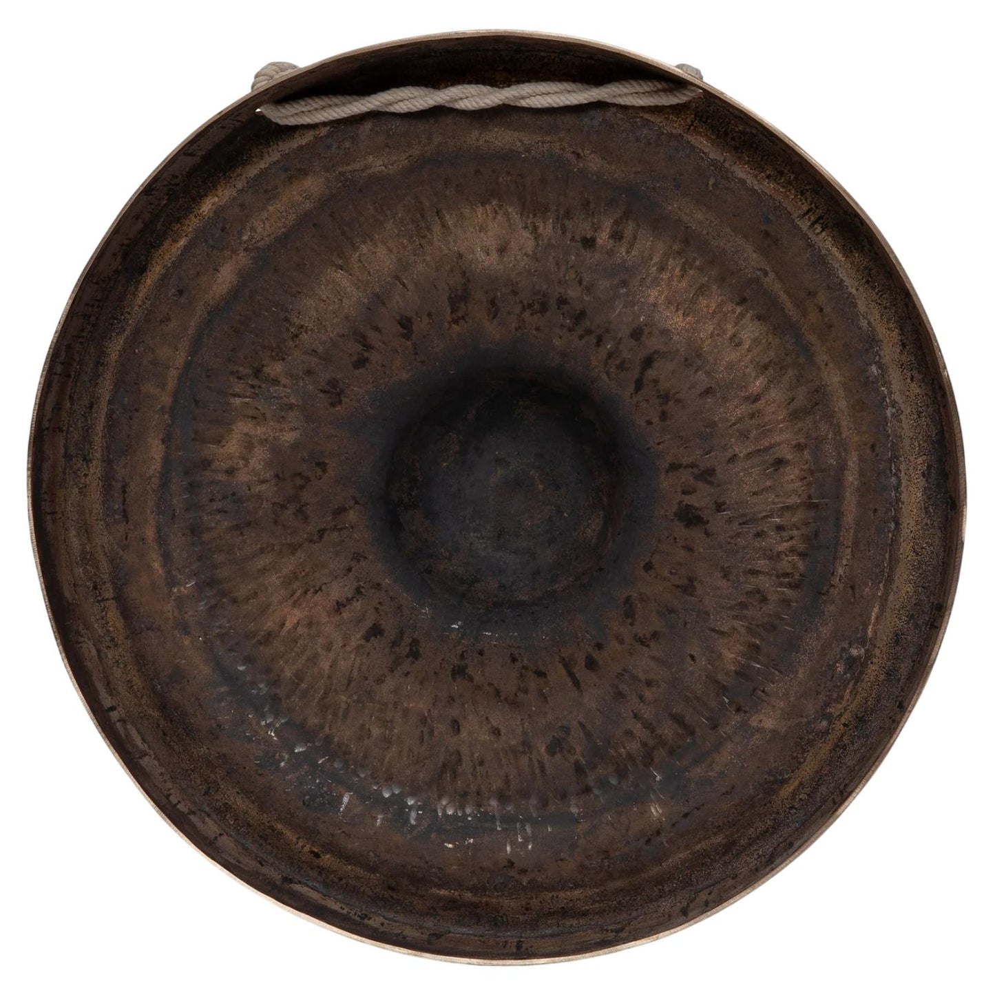 Rear view of Dream Cymbals Tuned Mbao Nipple Gong on white background