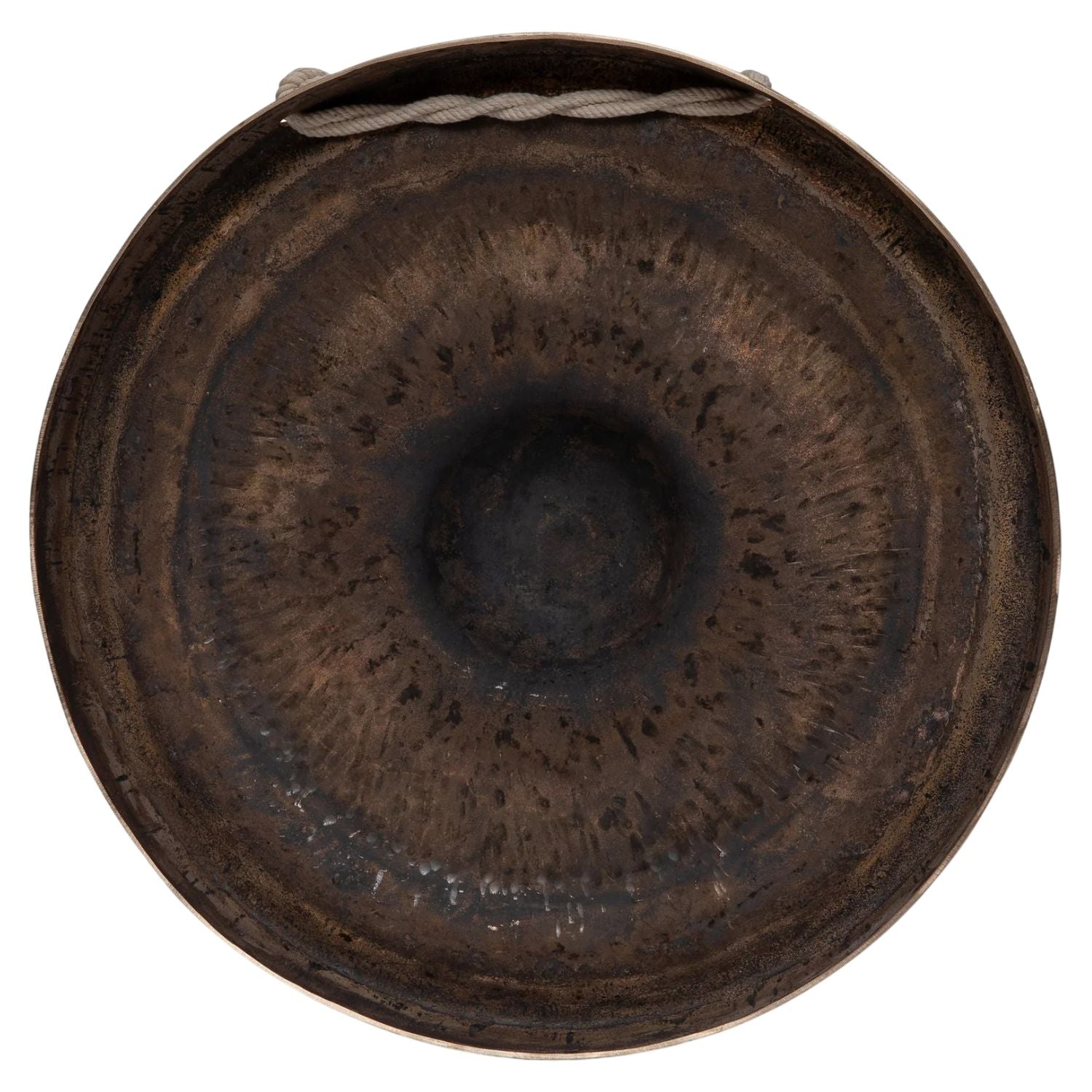 Rear view of Dream Cymbals Tuned Mbao Nipple Gong on white background
