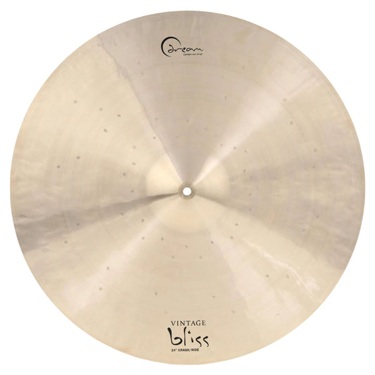 Front view of Dream Cymbals VBCRRI24 Vintage Bliss 24" Crash/Ride Cymbal on white background