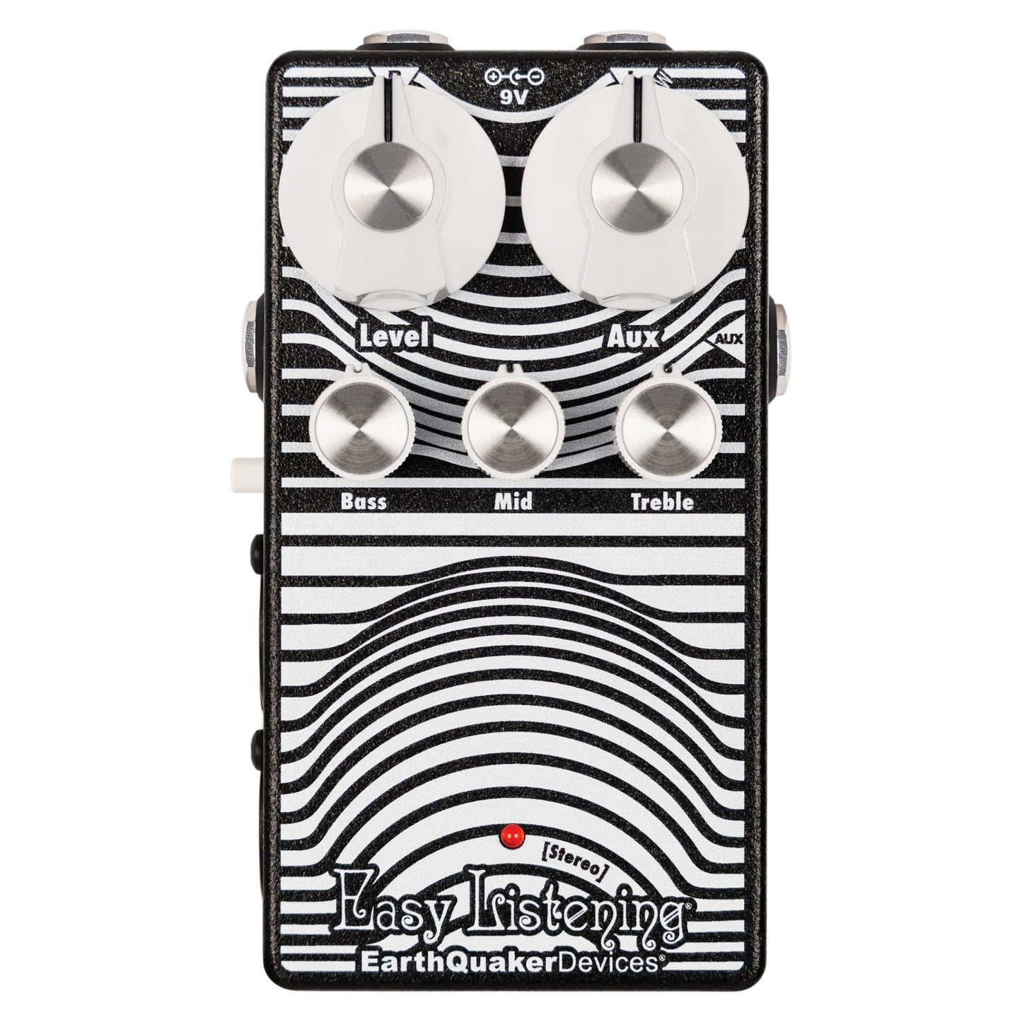 Front view of EarthQuaker Devices Easy Listening Stereo Pedal on white background