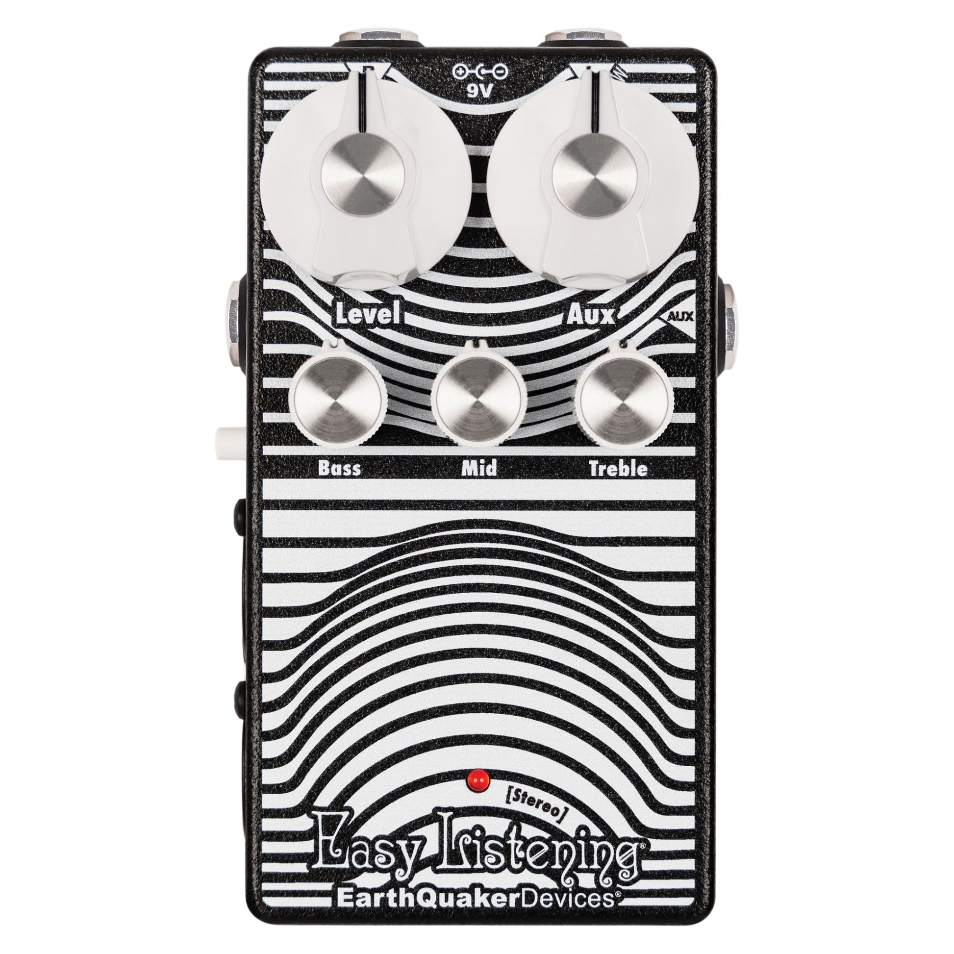 Front view of EarthQuaker Devices Easy Listening Stereo Pedal on white background