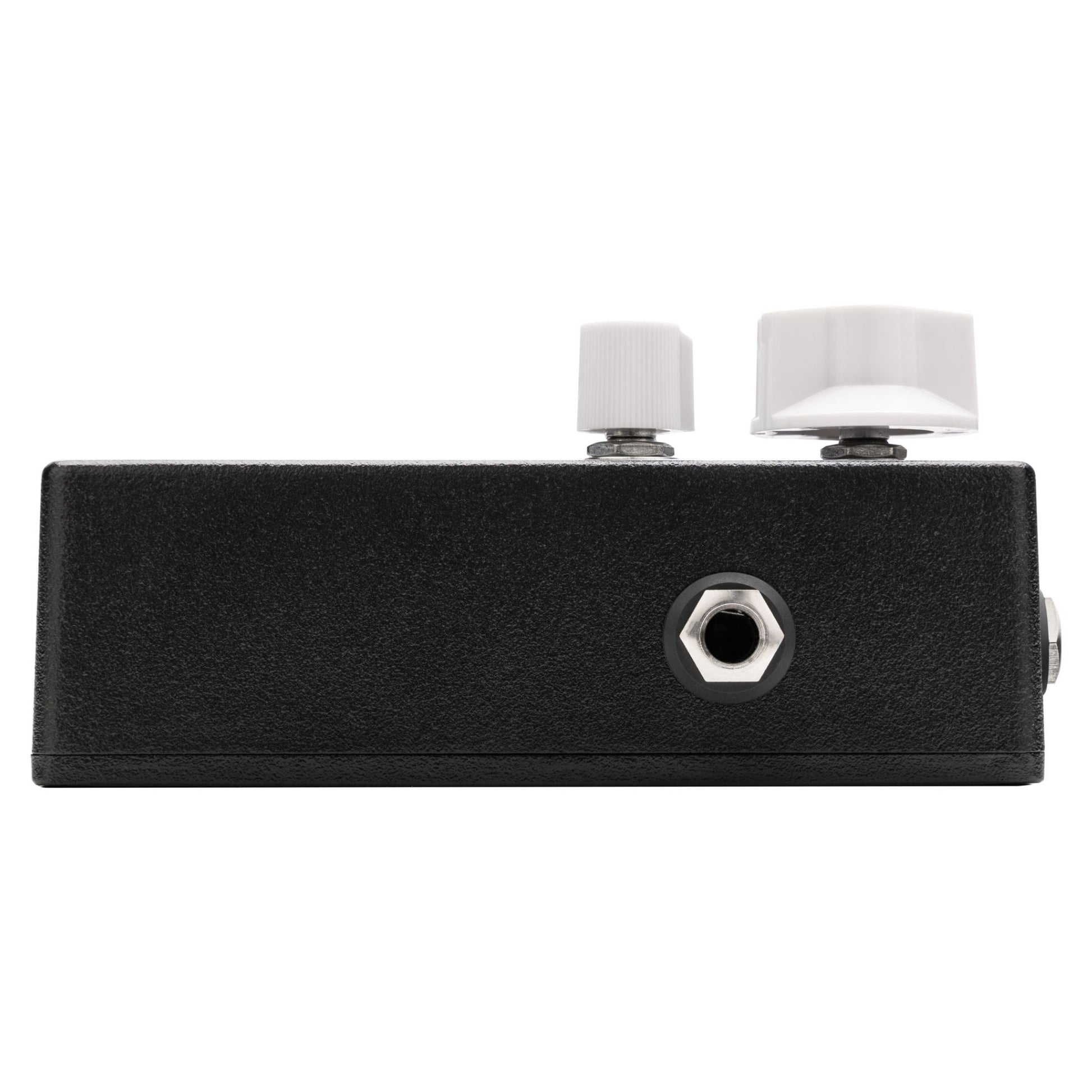 Right port view of EarthQuaker Devices Easy Listening Stereo Pedal on white background
