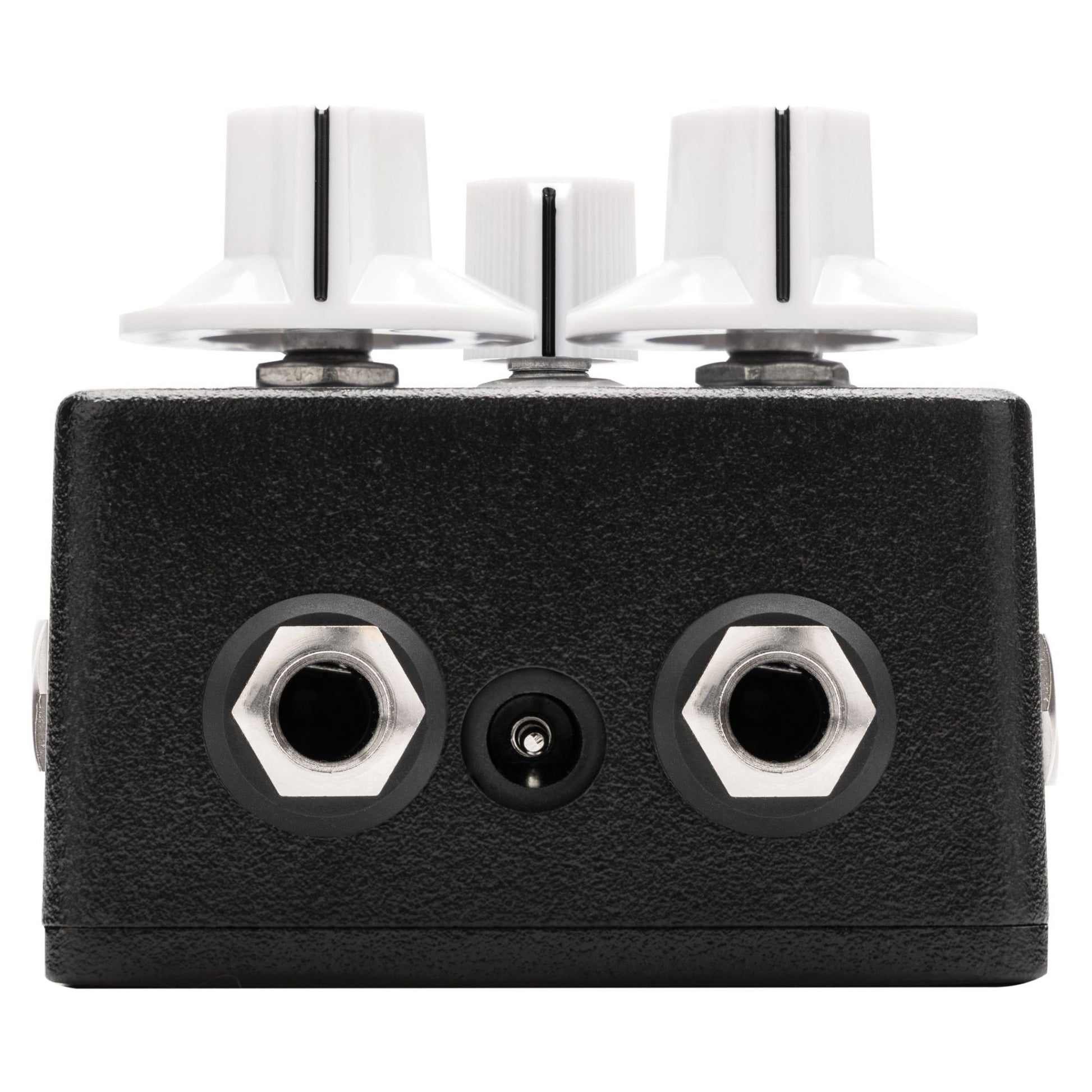 Top ports view of EarthQuaker Devices Easy Listening Stereo Pedal on white background