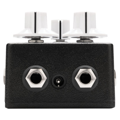 Top ports view of EarthQuaker Devices Easy Listening Stereo Pedal on white background