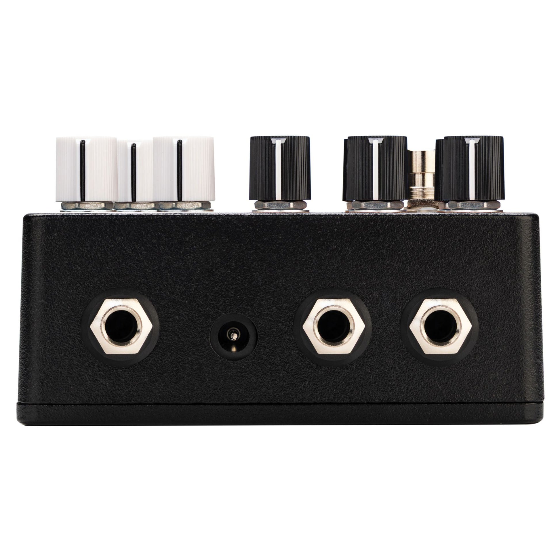 Top ports view of EarthQuaker Devices Scrolls Bass Odyssey Pedal on white background