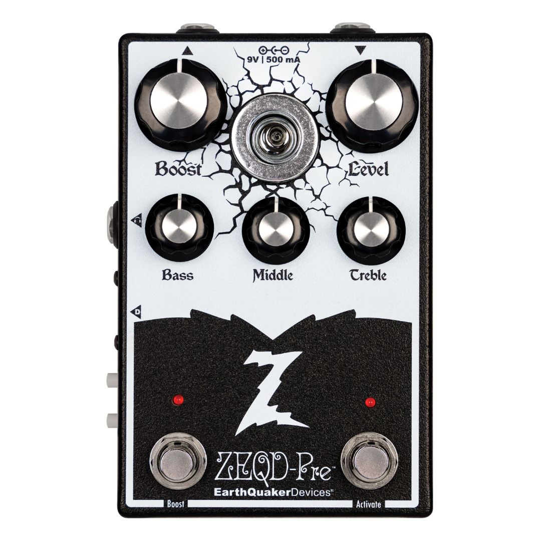 Front view of EarthQuaker Devices ZEQD-Pre Pedal on white background