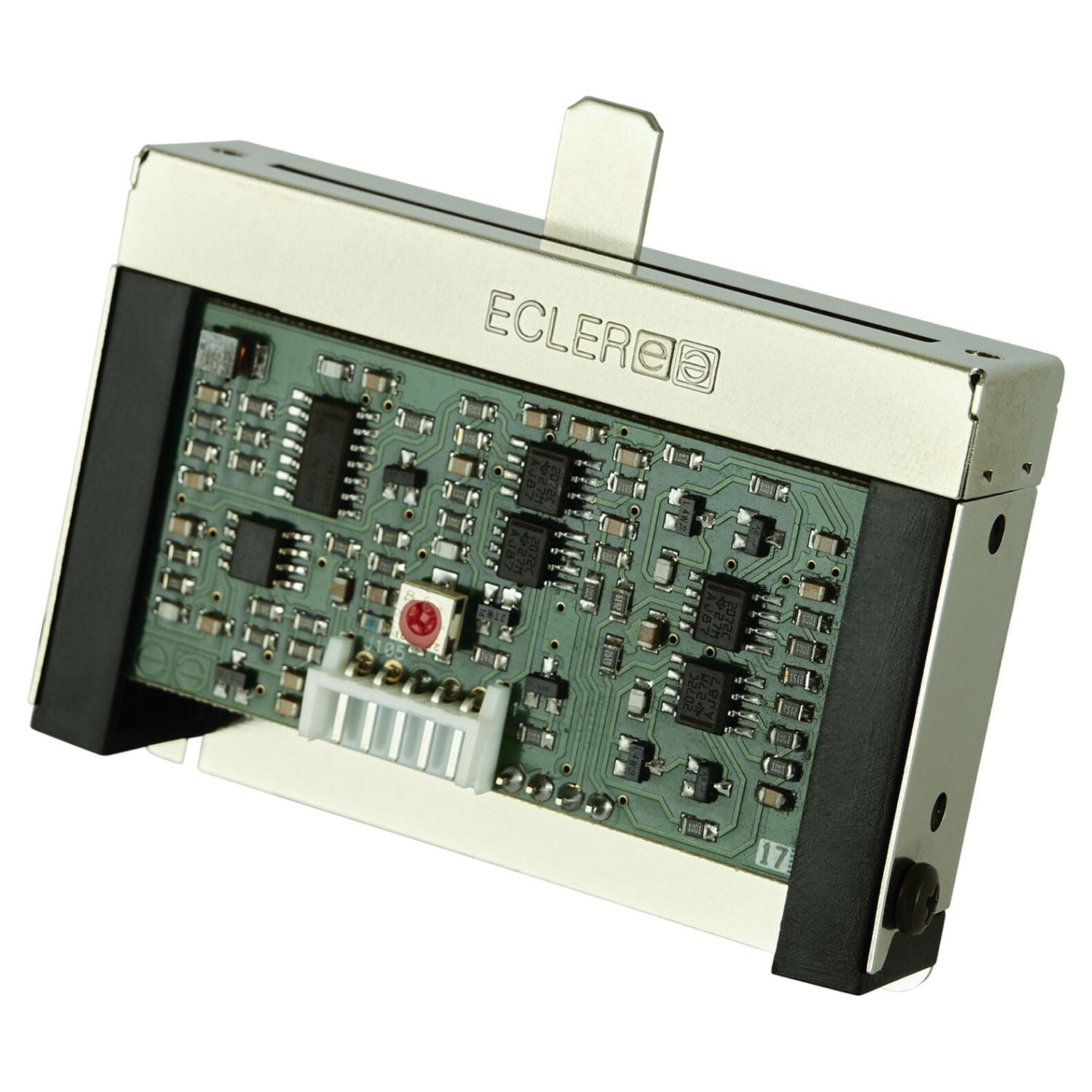 Angled front view of Ecler ETERNAL Inductive Crossfader on white background