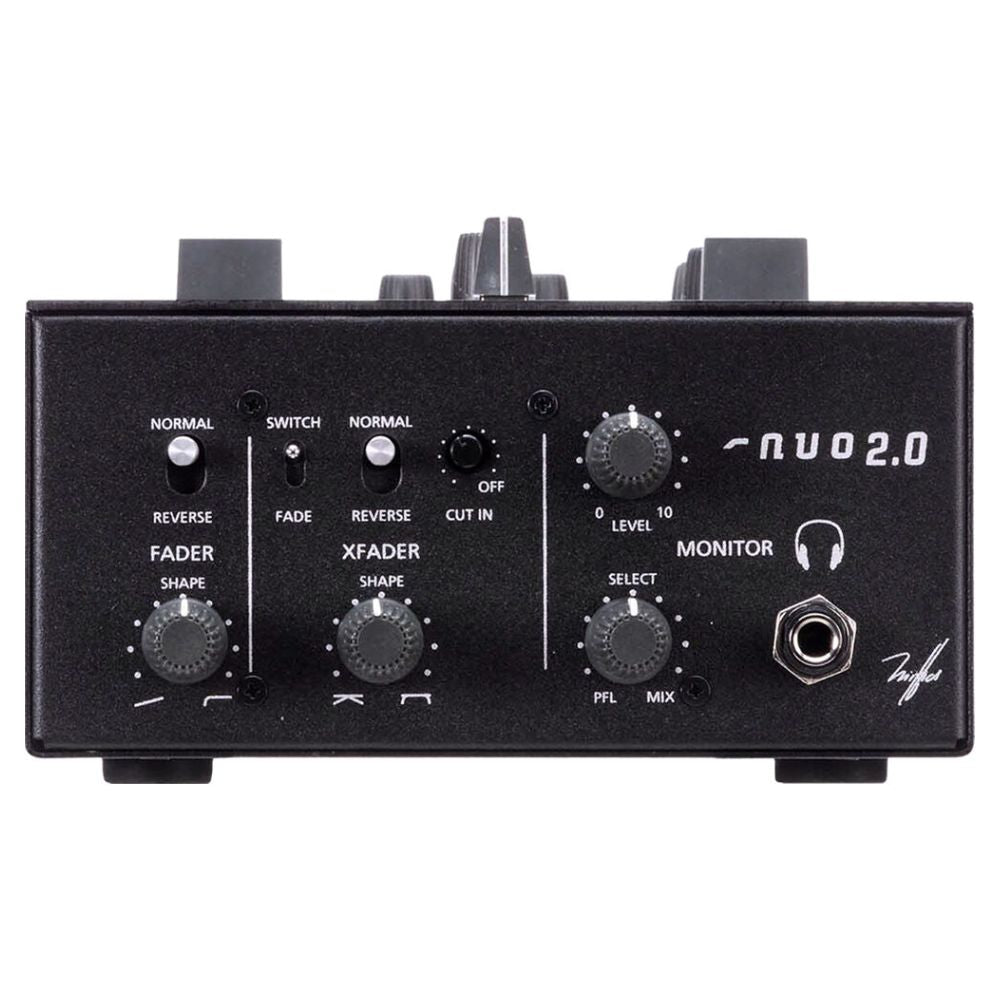 Bottom controls view of Ecler NUO 2.0 Professional 2-Channel DJ Mixer on white background