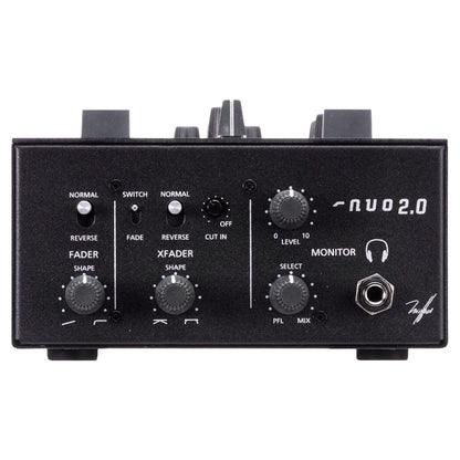 Bottom controls view of Ecler NUO 2.0 Professional 2-Channel DJ Mixer on white background