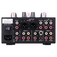 Top ports view of Ecler NUO 2.0 Professional 2-Channel DJ Mixer on white background