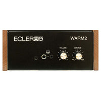Bottom ports and controls view of Ecler WARM2 Professional 2-Channel Analog Rotary DJ Mixer on white background