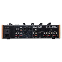 Top ports view of Ecler WARM4 Professional 4-Channel Analog Rotary DJ Mixer on white background