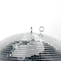 Close up view of Eliminator Lighting 16" Disco Mirror Ball on white background